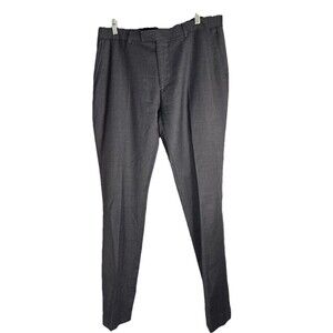 Charles Tyrwhitt Pants Mens 34x33 Charcoal Slim Fit Trouser Flat Front Cuffed